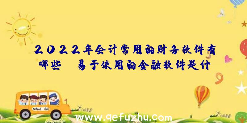 2022年会计常用的财务软件有哪些？